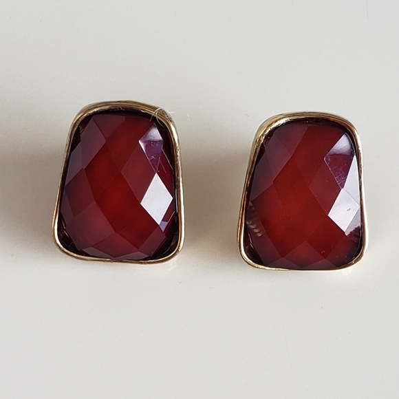 Necklace and earrings/wine color - Picture 3 of 13